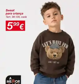 kik Sweat para criança promoção