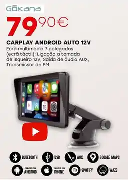 Roady Gokana carplay android auto 12v promoção