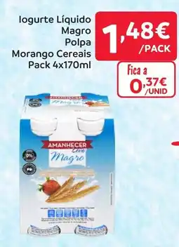Amanhecer Iogurte Líquido Magro Polpa Morango Cereais promoção
