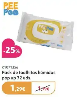 Prénatal Pee & poo pack de toalhitas húmidas pop up promoção