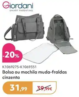 Prénatal Giordani bolsa ou mochila muda-fraldas cinzenta promoção
