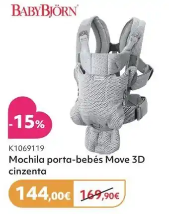 Mochila porta-bebés Move 3D cinzenta