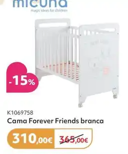 Prénatal Micuna cama forever friends branca promoção