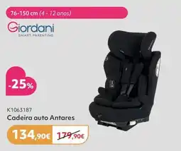 Prénatal Giordani cadeira auto antares promoção