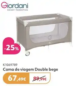 Prénatal Giordani cama de viagem double bege promoção