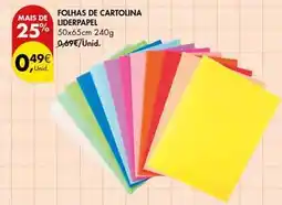 Pingo Doce Liderpapel - folhas de cartolina promoção
