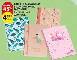 Pingo Doce Fairy - caderno a4 c/argolas e capa dura magic promoção