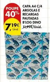 Pingo Doce Capa a4 c/4 argolas e recargas pautadas promoção