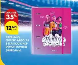 Pingo Doce Capa a4 c/quatro argolas e elástico promoção