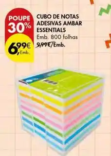 Pingo Doce Ambar - cubo de notas adesivas promoção