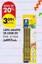 Pingo Doce Lápis grafite 2b 2xhb 2h promoção