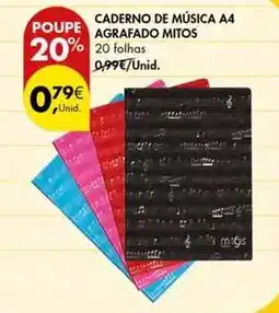 Pingo Doce Mitos - caderno de musica a4 agrafado promoção