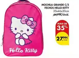 Pingo Doce Olá - mochila grande c/3 fechos hello kitty promoção