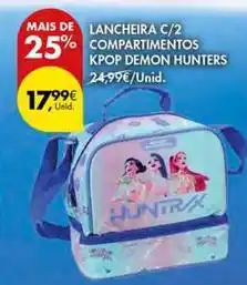 Pingo Doce Lancheira c/2 compartimentos kpop demon hunters promoção