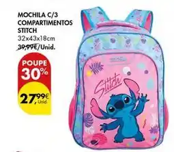 Pingo Doce Mochila c/3 compartimentos stitch promoção