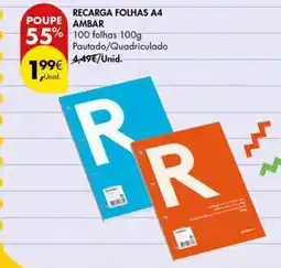 Pingo Doce Ambar - recarga folhas a4 promoção