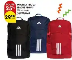 Pingo Doce Adidas - mochila tiro 23 league promoção