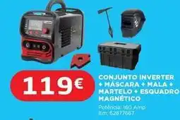 Bricomarché Conjunto inverter + máscara + mala + martel + esquadro magnetico promoção