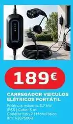 Bricomarché Carregador veiculos elétricos portatil promoção