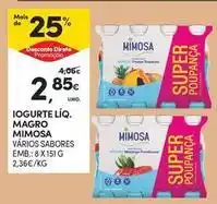 Continente Bom dia Mimosa - iogurte liq. magro promoção