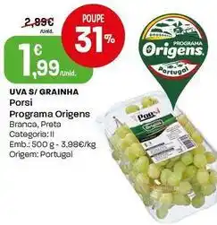 Intermarché Porsi - uva s/grainha promoção