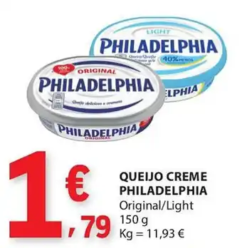 E.Leclerc queijo creme philadelphia original/light promoção