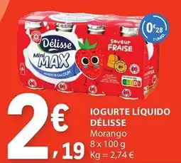 E.Leclerc Iogurte líquido délisse morango promoção