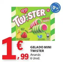E.Leclerc gelado mini twister ananás promoção