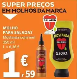 E.Leclerc molho para saladas mostarda com mel paladin promoção