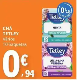 E.Leclerc Chá tetley vários 10 saquetas promoção