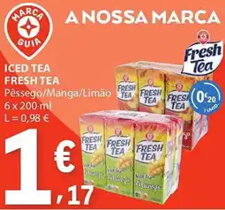 E.Leclerc fresh tea iced tea pêssego/manga/limão promoção