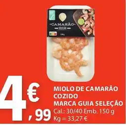 E.Leclerc miolo de camarão cozido marca guia seleção promoção