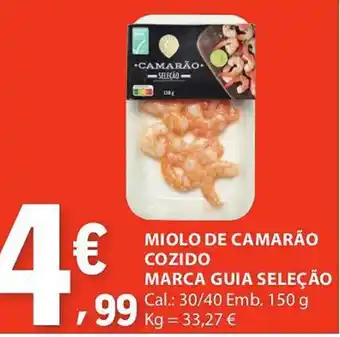 E.Leclerc miolo de camarão cozido marca guia seleção promoção