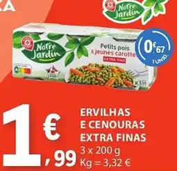 E.Leclerc Notre Jardin ervilhas e cenouras extra finas promoção