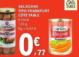 E.Leclerc Salsichas tipo frankfurt côte table promoção