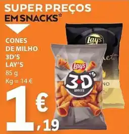 E.Leclerc Cones de milho 3d's lay's promoção