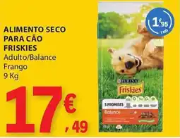 E.Leclerc alimento seco para cão friskies adulto/balance frango promoção