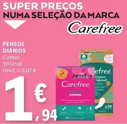 E.Leclerc Pensos diários cotton carefree promoção