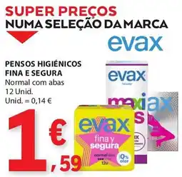 E.Leclerc Pensos higiénicos evax fina e segura promoção
