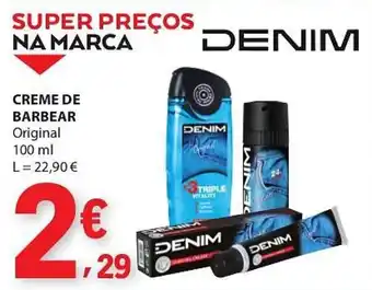 E.Leclerc creme de barbear denim original promoção