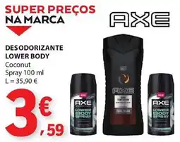 E.Leclerc axe desodorante lower body coconut promoção