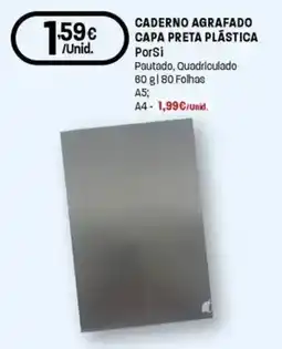 Intermarché Caderno agrafado capa preta plástica porsi promoção