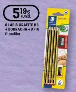 Intermarché 8 lápis grafite hb + borracha + afia staedtler promoção