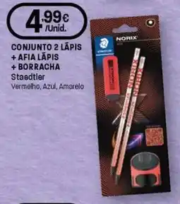 Intermarché Conjunto 2 lapis +afia lapis + borracha staedtler promoção