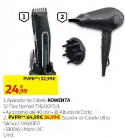 Auchan aparador de cabelo rowenta s/ fios nomad tn1410fo/1 promoção