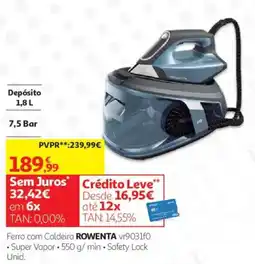 Auchan Ferro com Caldeira Rowenta vr9031f0 promoção
