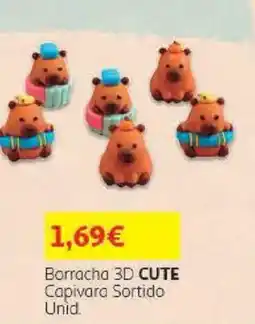 Auchan Borracha 3D CUTE Capivara Sortido promoção