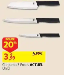 Auchan Conjunto 3 Facas ACTUEL promoção