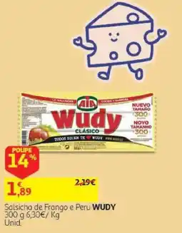 Auchan Salsicha de Frango e Peru Wudy promoção