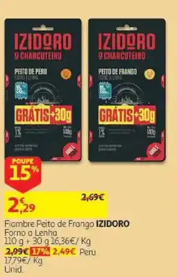 Auchan Fiambre peito de frango izidoro promoção